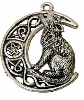 Keltischer Knoten Wolf Mond Anhänger ☆ Antik Silber ☆ Schmuckherstellung 